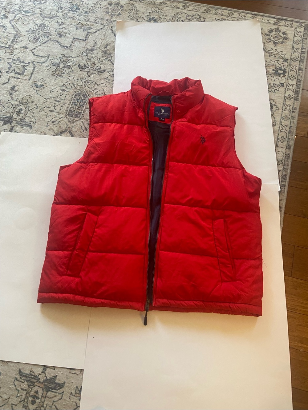 U.S. Polo Assn. Red Quilted Puffer Vest